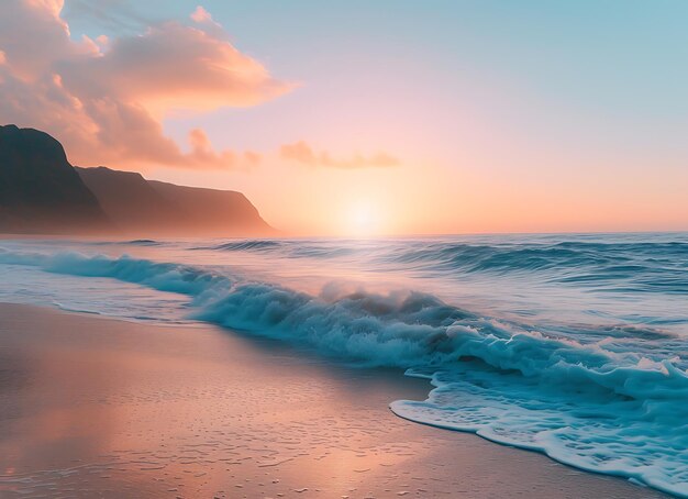 Photo beach seashore rocks nuture 8k hd arrière-plan généré par ai