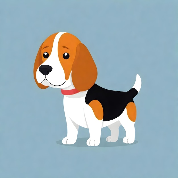 Photo le beagle joyeux est un clip-art de dessin animé capricieux d'un chien ludique.