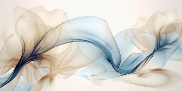 Beau abstrait beige bleu blanc cassé transparent design floral fond belle AI générative AIG32