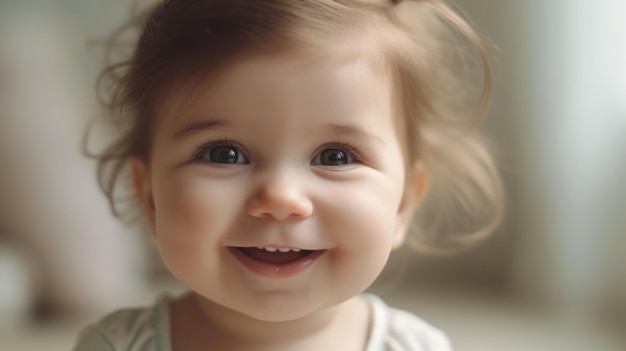 Beau bébé souriant sur fond clair