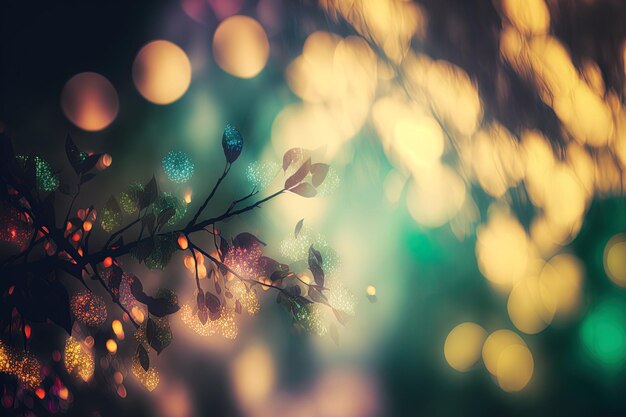 Beau bokeh sur des fonds naturels abstraits