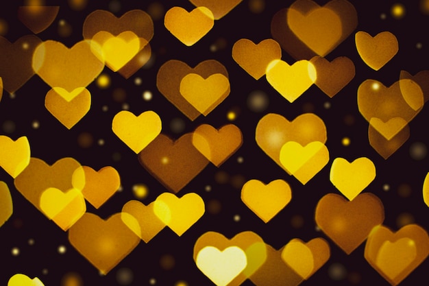 Beau bokeh jaune sur une surface noire