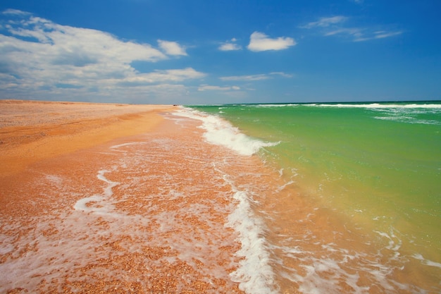 Beau bord de mer en mer d'Azov de Crimée Ukraine