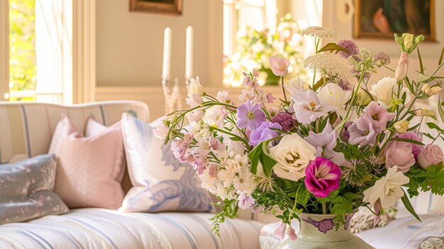 Beau bouquet de fleurs dans un vase Arrangement floral