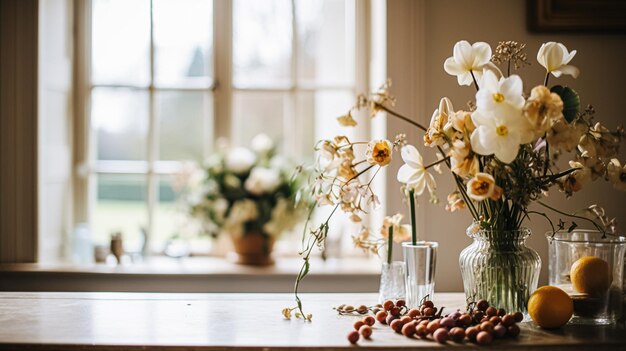 Beau bouquet de fleurs dans un vase Arrangement floral