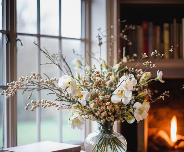 Beau bouquet de fleurs dans un vase Arrangement floral