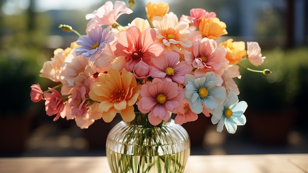 beau bouquet de fleurs dans un vase