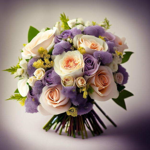 beau bouquet de fleurs élégant avec fond propre