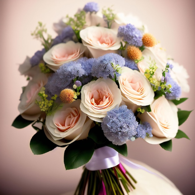 beau bouquet de fleurs élégant avec fond propre