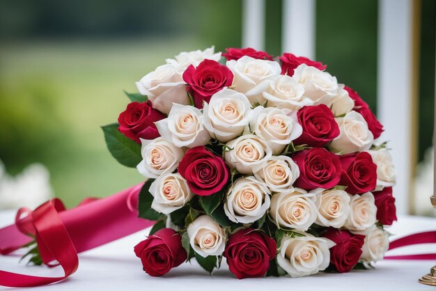 Photo un beau bouquet de fleurs de mariage