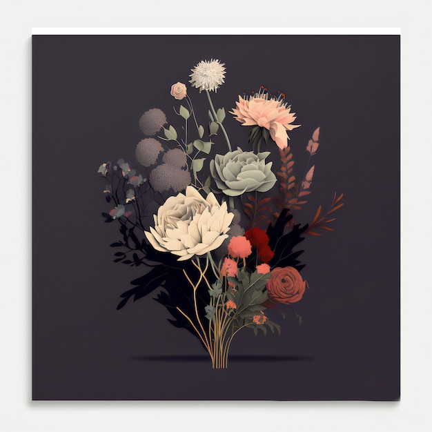 beau bouquet de fleurs style minimaliste