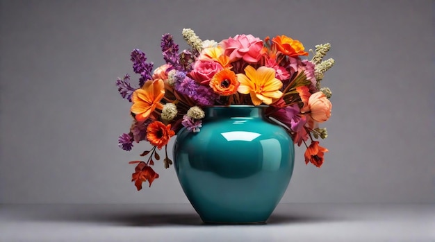 Beau bouquet de fleurs avec un vase élégant