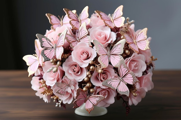 Un beau bouquet de papillons à la mode pour le mariage.