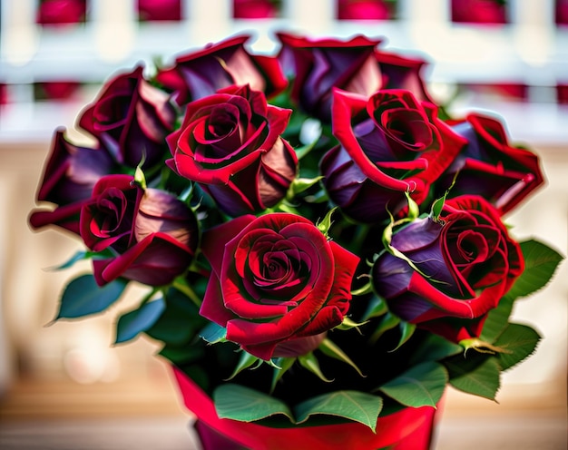 beau bouquet de roses dans un vase