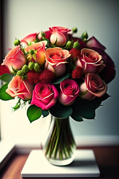 Photo beau bouquet de roses