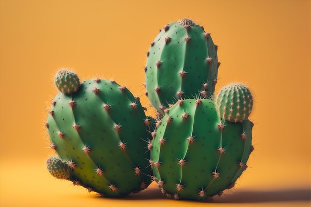 beau cactus en fleurs vue rapprochée générative ai