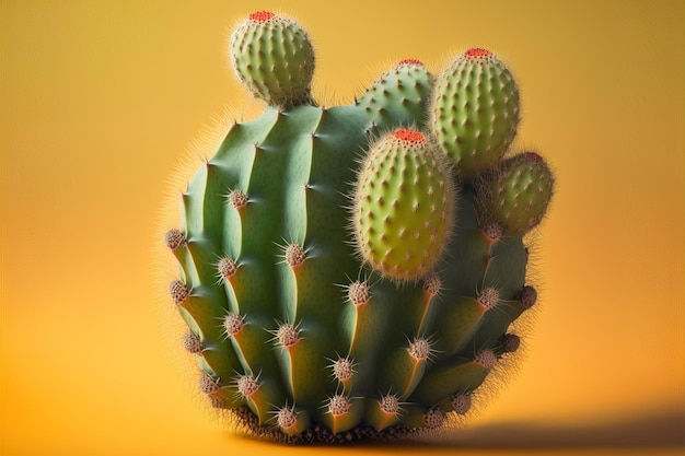 beau cactus en fleurs vue rapprochée générative ai