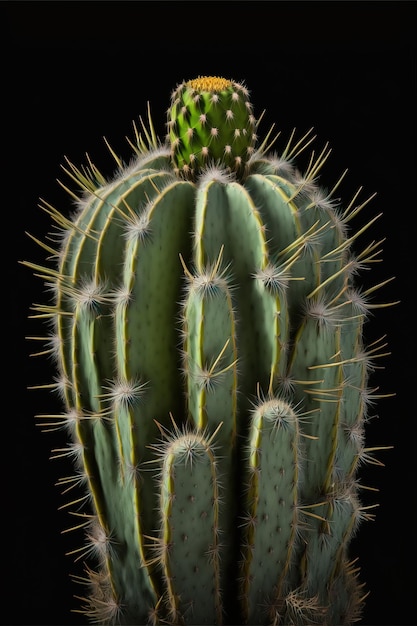 beau cactus en fleurs vue rapprochée générative ai