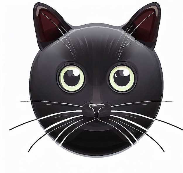 Beau chat qui rit illustration icône avatar emoji ai image idée concept fond d'écran dessin chaton