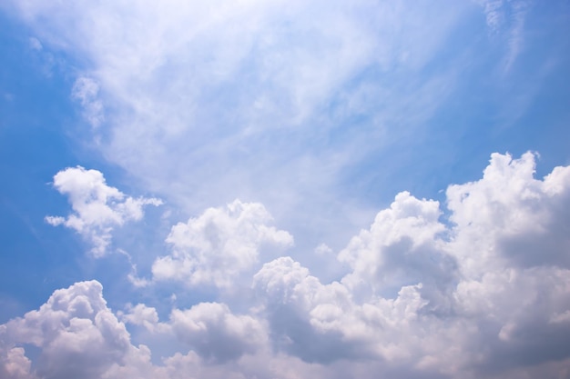 Beau ciel bleu clair et fond de nuages