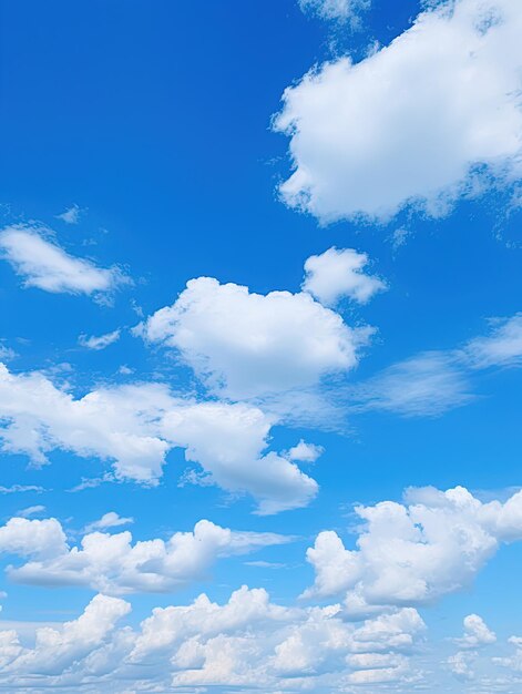 Beau ciel bleu avec des nuages blancs pendant la journée si belle vue sur le paysage