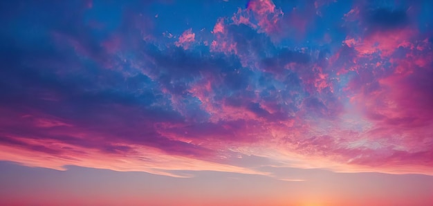 Beau ciel coucher de soleil avec des couleurs pastel rose et violet coucher de soleil avec des nuages