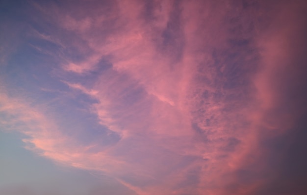 Beau ciel de coucher de soleil tropical rose et bleu, Bangkok, Thaïlande