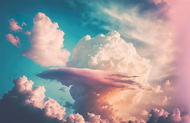 Beau ciel avec des couleurs pastel et des nuages incroyables