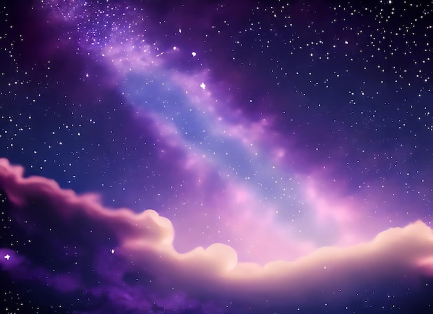 Beau ciel avec des étoiles violettes image ultra réaliste
