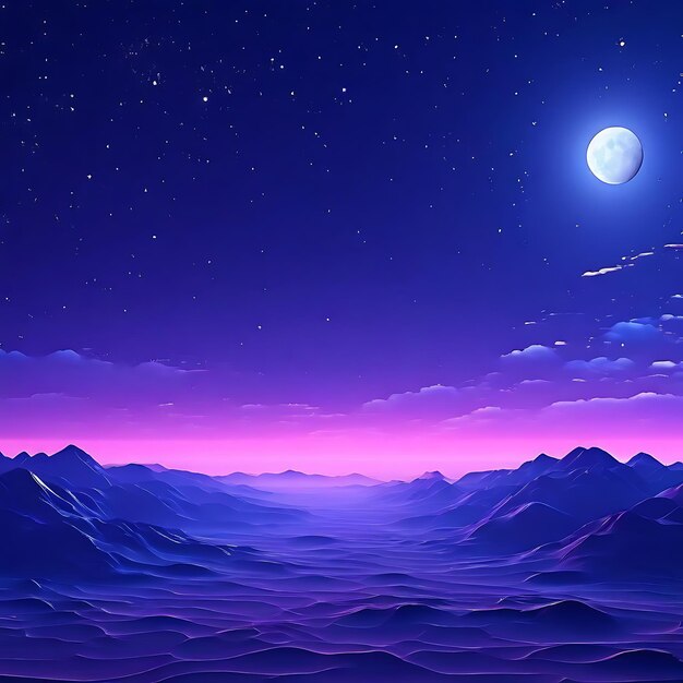 Le beau ciel nocturne et les montagnes