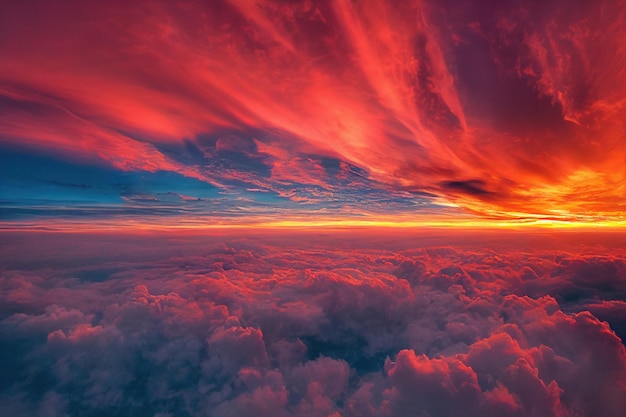 Beau ciel orange et nuages au coucher du soleil coucher de soleil orange ciel doré