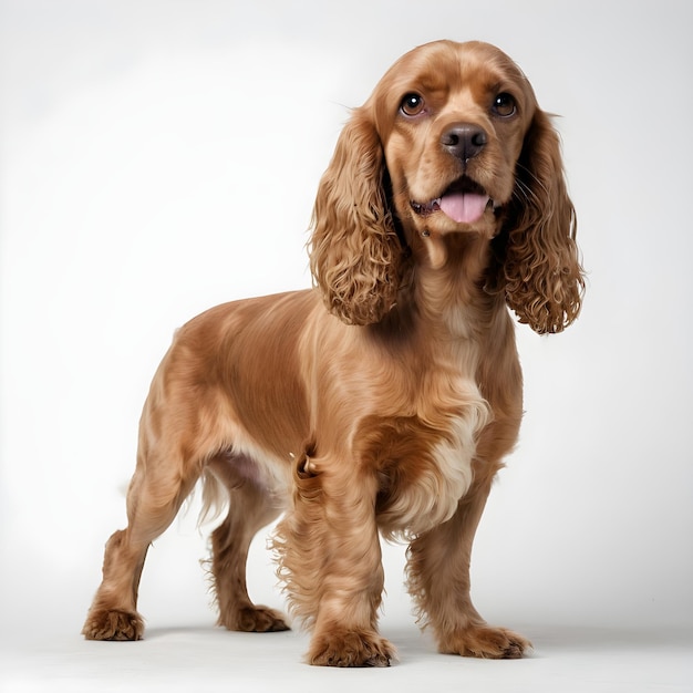 Le beau cocker spaniel américain est un chien de race blanche.