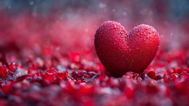 Photo le beau cœur rouge de l'amour, les papiers peints, le fond brillant, le concept de la saint-valentin, le génératif ai.