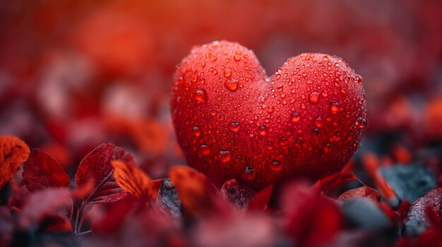 Photo le beau cœur rouge de l'amour, les papiers peints, le fond brillant, le concept de la saint-valentin, le génératif ai.