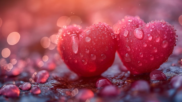 Photo le beau cœur rouge de l'amour, les papiers peints, le fond brillant, le concept de la saint-valentin, le génératif ai.