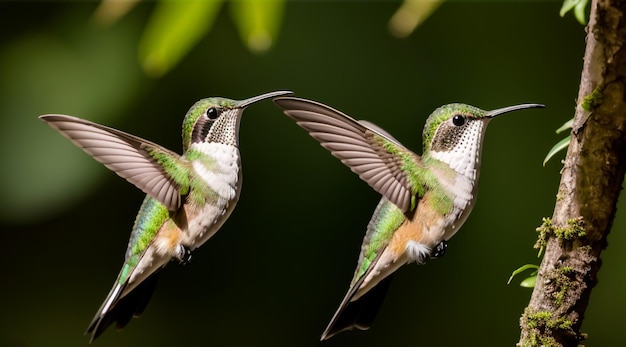 Un beau colibri dans la jungle