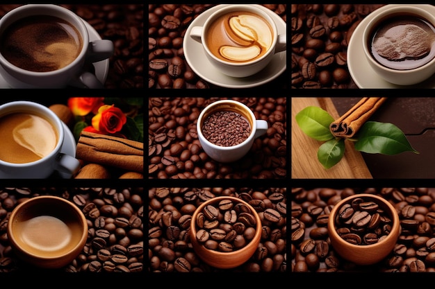 Beau collage de café