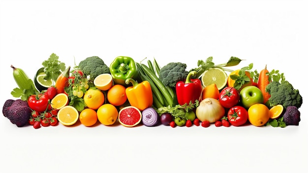 Un beau collage de fruits et légumes frais