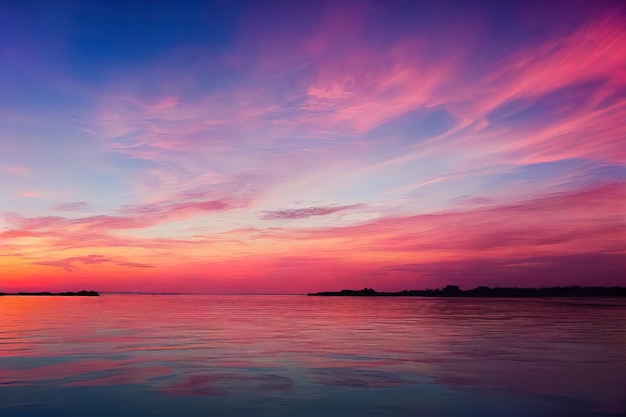 Beau coucher de soleil au bord de la mer