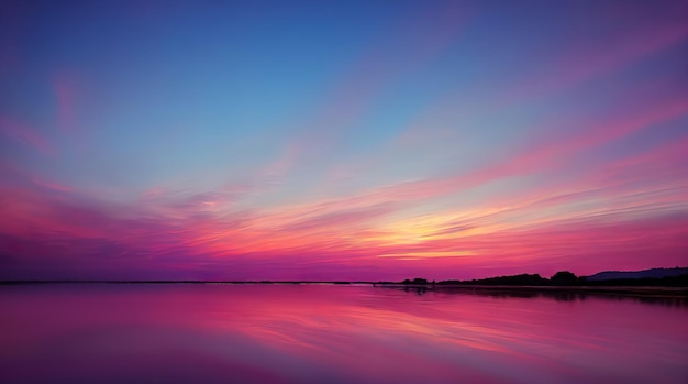 Beau coucher de soleil au bord de la mer