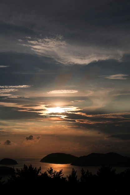 Beau coucher de soleil en Corée