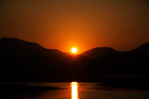 Beau coucher de soleil en Corée