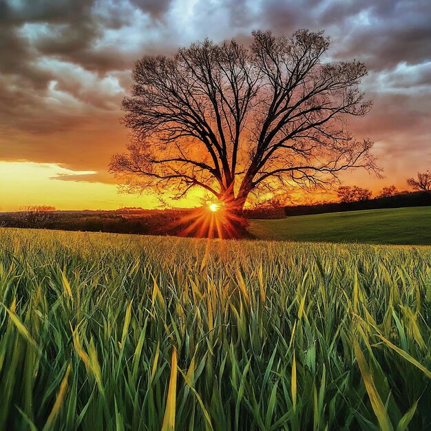 Photo beau coucher de soleil dans le parc