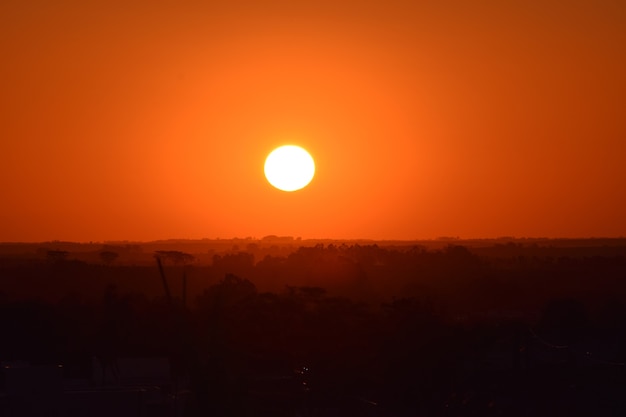 Beau coucher de soleil à l'horizon