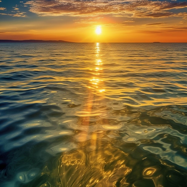 Beau coucher de soleil sur la mer Monde de la beauté