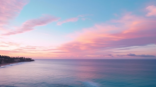 Un beau coucher de soleil sur l'océan