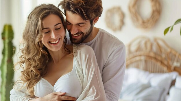 Photo beau couple avec l'amour de la grossesse les gens de l'accouchement