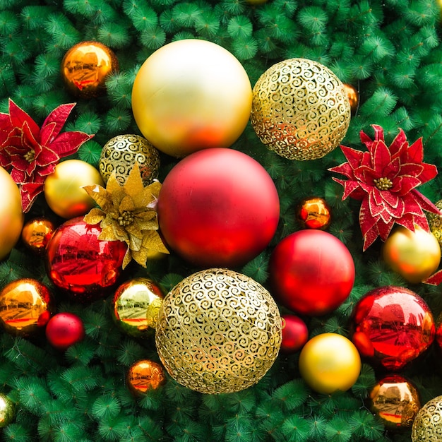 beau décor d'arbre de Noël en gros plan