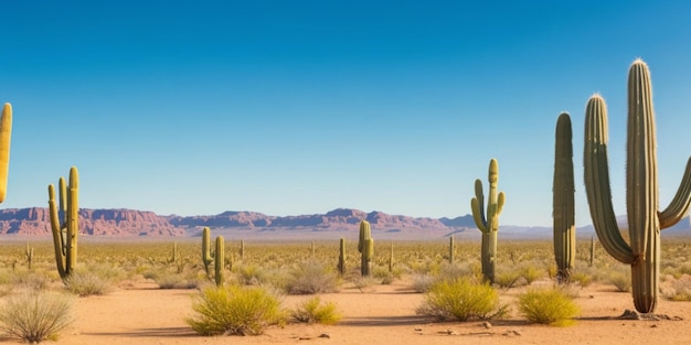 Beau désert avec des cactus