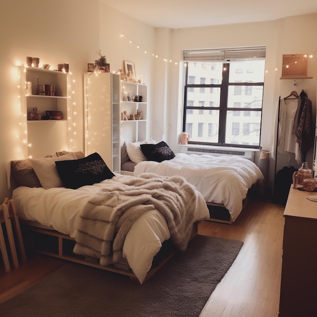 Beau design d'intérieur de chambre